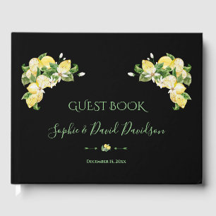 Charm Watercolor Lemon Tropische Hochzeit Gästebuch
