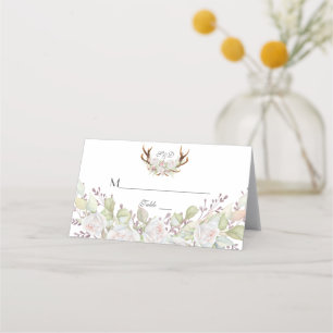 Charm White Blume Antlers Hochzeit Tischnummer Platzkarte
