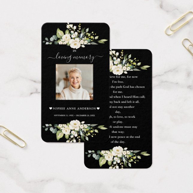 Charm White Blume Black Foto Beerdigung Gebet (Büro)