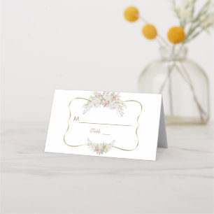 Charm White Blume Gold Wedding Tischnummer Platzkarte