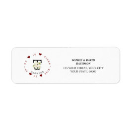 Charm White Floral Monogram Rücksendeadresse