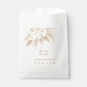 Charm White Roses Pampas Grass Wedding Geschenktütchen