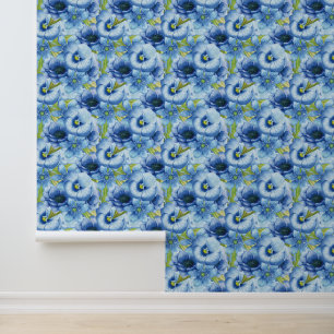 Charmant blauer Blumen Tapete