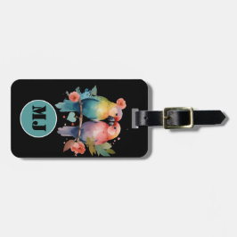 Charmant liebende Vögel in Pastellfarben. Personal Gepäckanhänger