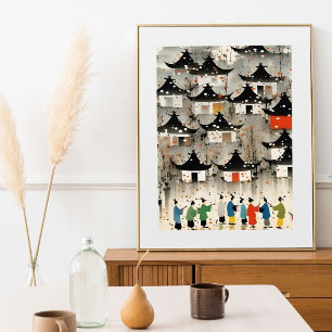 Charmante Aquarellhaus Print - Gemütliche Zuhause  Poster