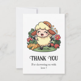 Charmante Babydusche mit Kerne Dankeskarte