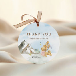 Charmante Blaue Gebirgsbärenfamilie Geschenkanhänger