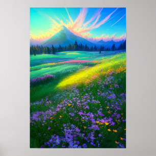 Charmante Blume in der Palette der Natur Poster