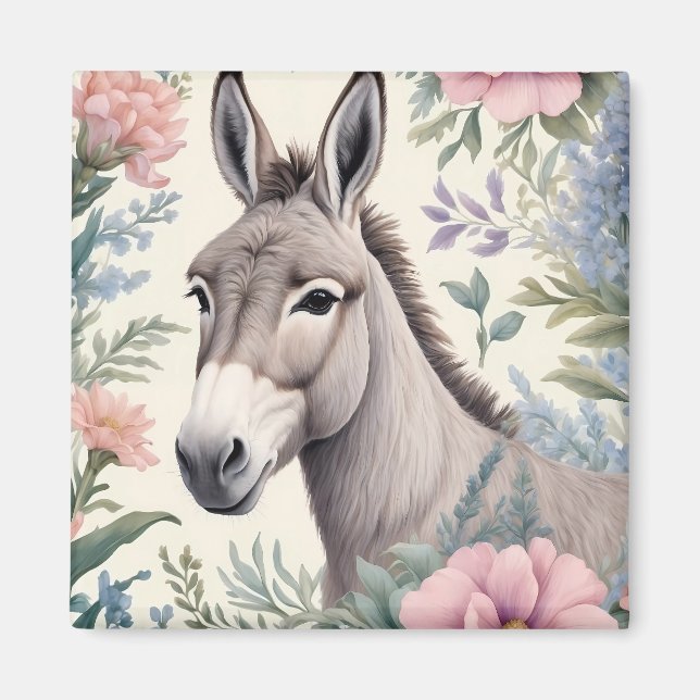 Charmante Blume von Donkey Pastel Magnet (Vorne)