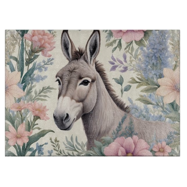Charmante Blume von Donkey Pastel Schneidebrett (Vorderseite)