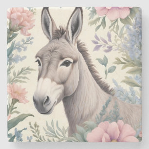 Charmante Blume von Donkey Pastel Steinuntersetzer
