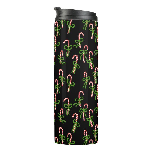 Charmante Candy Canes Sweet Christmas Weihnachten  Thermosbecher (Nach rechts gedreht)