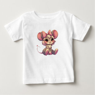 Charmante Cartoon-Maus im Vintagen Stil" Baby T-shirt