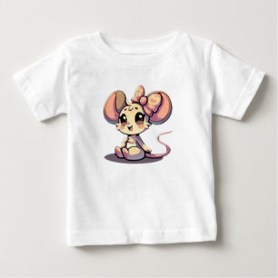 Charmante Cartoon-Maus im Vintagen Stil" Baby T-shirt