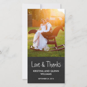 Charmante Chalkboard Hochzeit Danke Foto Card