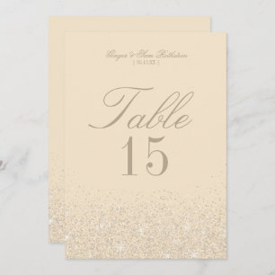 Charmante Champagne Glitzer Tischnummer Cards