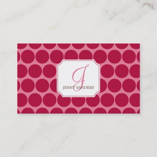 Charmante Dots Business Cards - Rot/Rosa Visitenkarte (Vorderseite)