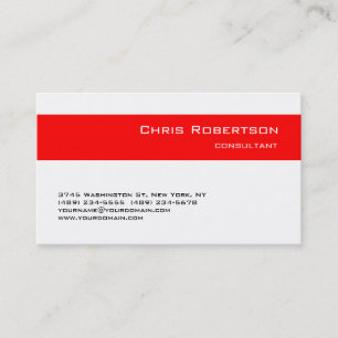 Charmante einfache Red White Strip Business Card Visitenkarte
