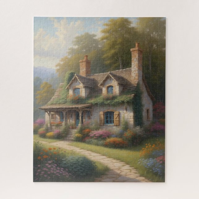 charmante Fantasy Hütte Illustration Puzz Puzzle (Vertikal)