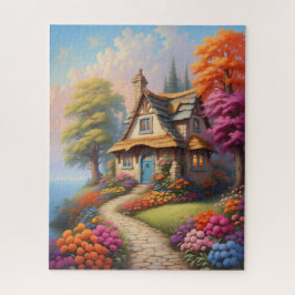charmante Fantasy Hütte Illustration Puzz Puzzle