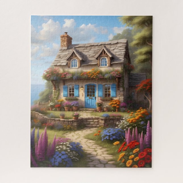 charmante Fantasy Hütte Illustration Puzz Puzzle (Vertikal)