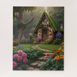 charmante Fantasy Hütte Illustration Puzz Puzzle