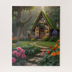 charmante Fantasy Hütte Illustration Puzz Puzzle
