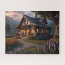 charmante Fantasy Hütte Illustration Puzz Puzzle
