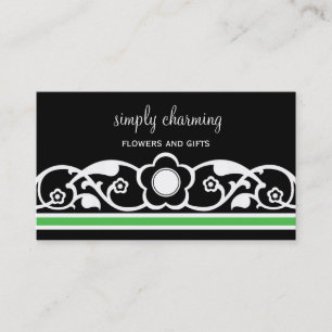Charmante florale Border Business Card, Kelly Gree Visitenkarte