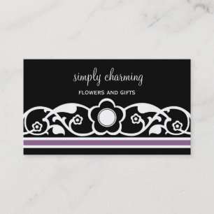 Charmante florale Border Business Card, Lavendel Visitenkarte