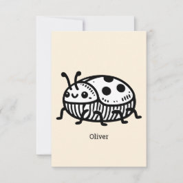 Charmante handGezeichnet Käfer-Illustration Dankeskarte