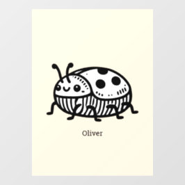 Charmante handGezeichnet Käfer-Illustration Fensteraufkleber