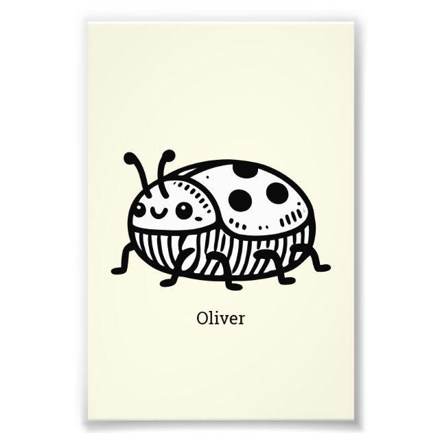 Charmante handGezeichnet Käfer-Illustration Fotodruck (Vorne)