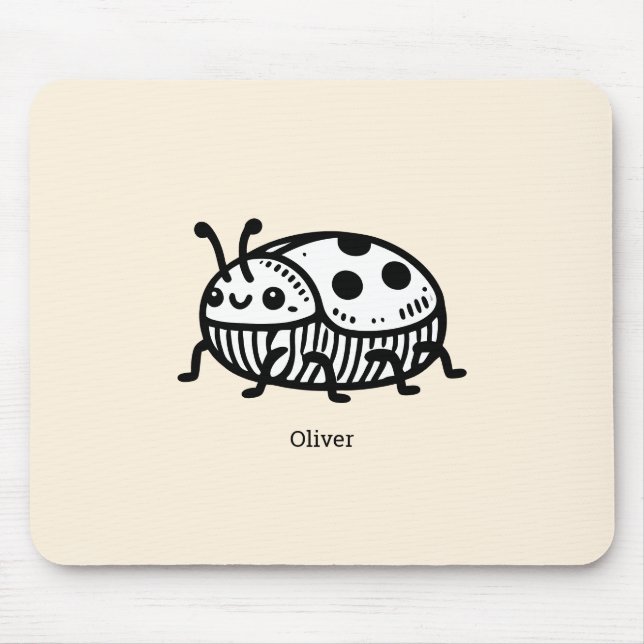 Charmante handGezeichnet Käfer-Illustration Mousepad (Vorne)