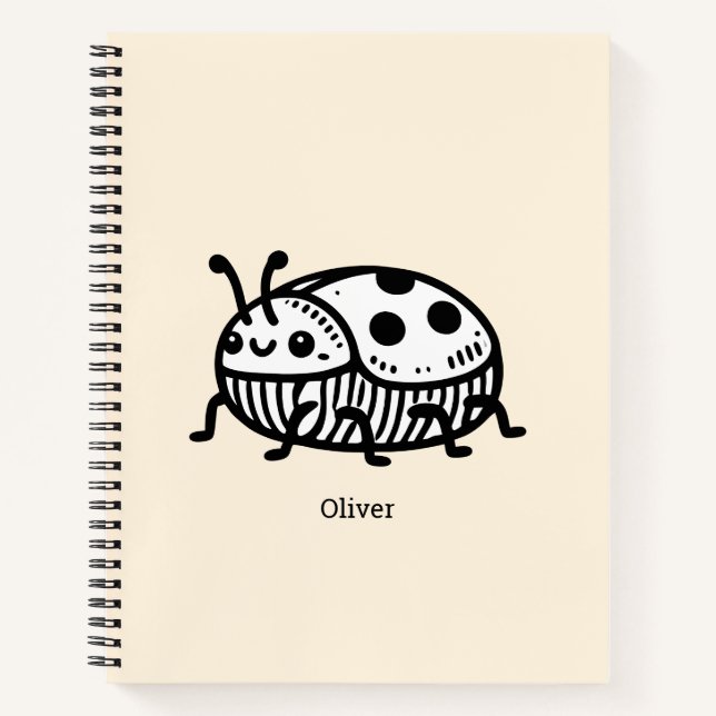 Charmante handGezeichnet Käfer-Illustration Notizbuch (Vorderseite)
