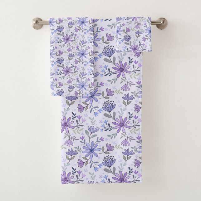 Charmante handgezogene Blume Badetuch Set (Insitu)