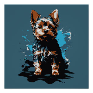 Charmante Hervorhebung eines Yorkshire Terrier Poster