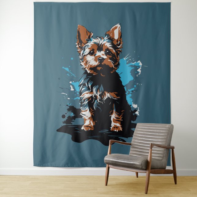 Charmante Hervorhebung eines Yorkshire Terrier Wandteppich (Beispiel)