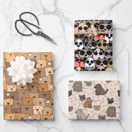 Charmante Hunde Freude Geschenkpapier Set