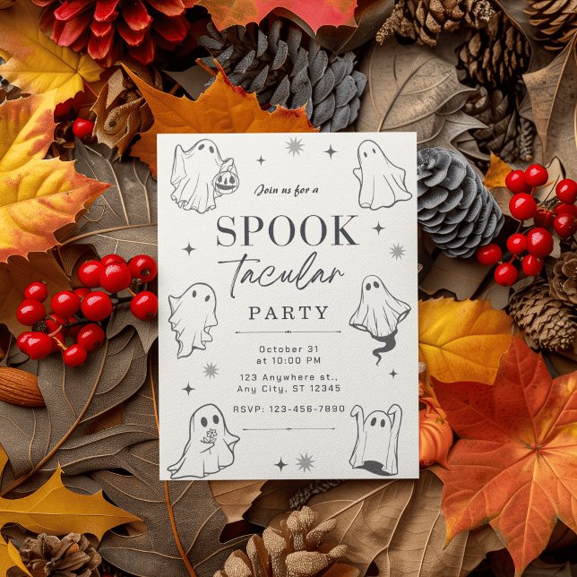 Charmante Illustrierte Geister für ein lustiges Ha Einladung (Von Creator hochgeladen)