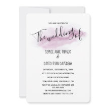 Charmante Kalligrafie Pink Wasserfarbenhochzeit