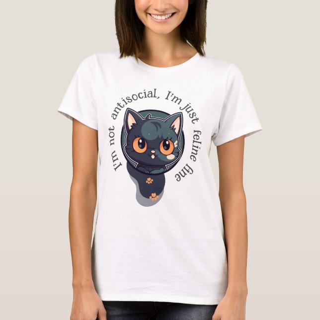 Charmante Katzenliebhaber T-Shirt (Vorderseite)