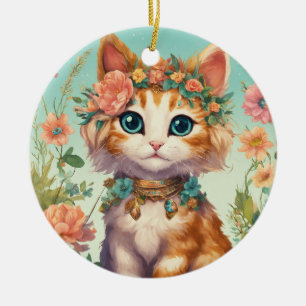 "Charmante Katzenverzierungen - Ideal für Katzen-L Keramik Ornament