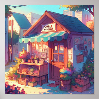 Charmante Kleinunternehmen Anime Art Poster