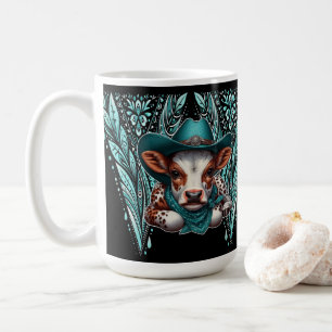 Charmante Kuh mit künstlerischem Western Cowboy Hu Kaffeetasse