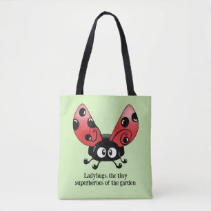 Charmante Ladybug Print Tote Tasche für Naturliebh