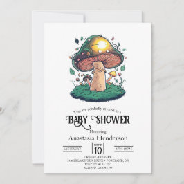 Charmante, liebevolle Mushroom-Babydusche Einladung