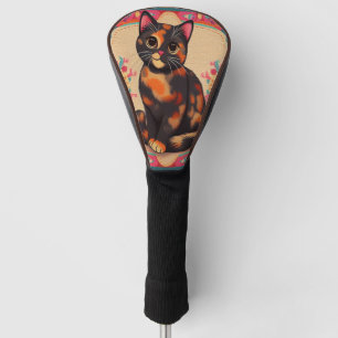 Charmante Niedliche Tortoiseshell Katze Vibrannt B Golf Headcover