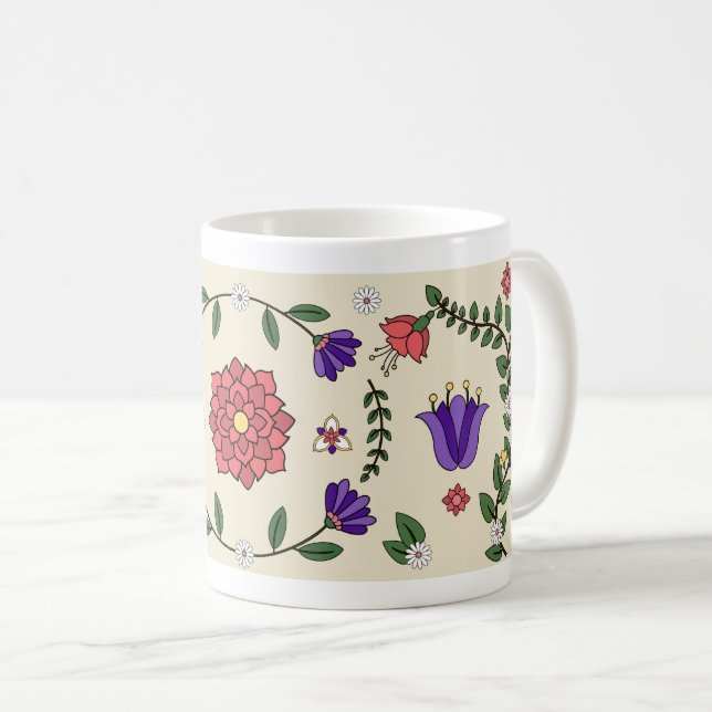 Charmante Pastel Floral Folklore Tasse (VorderseiteRechts)