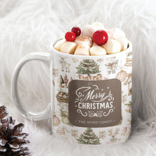 Charmante Personalisierte Winterlandschaft Kaffeetasse